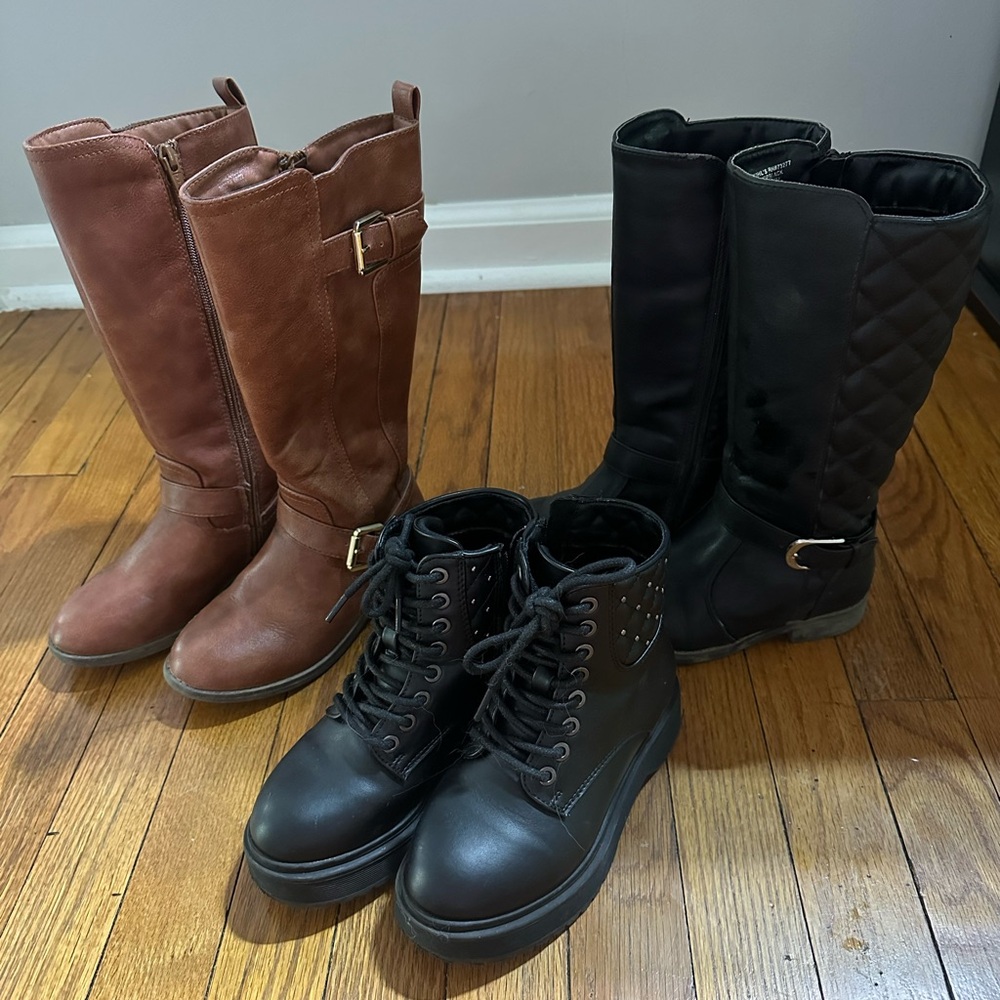 Girls Black and Brown Boots Bundle